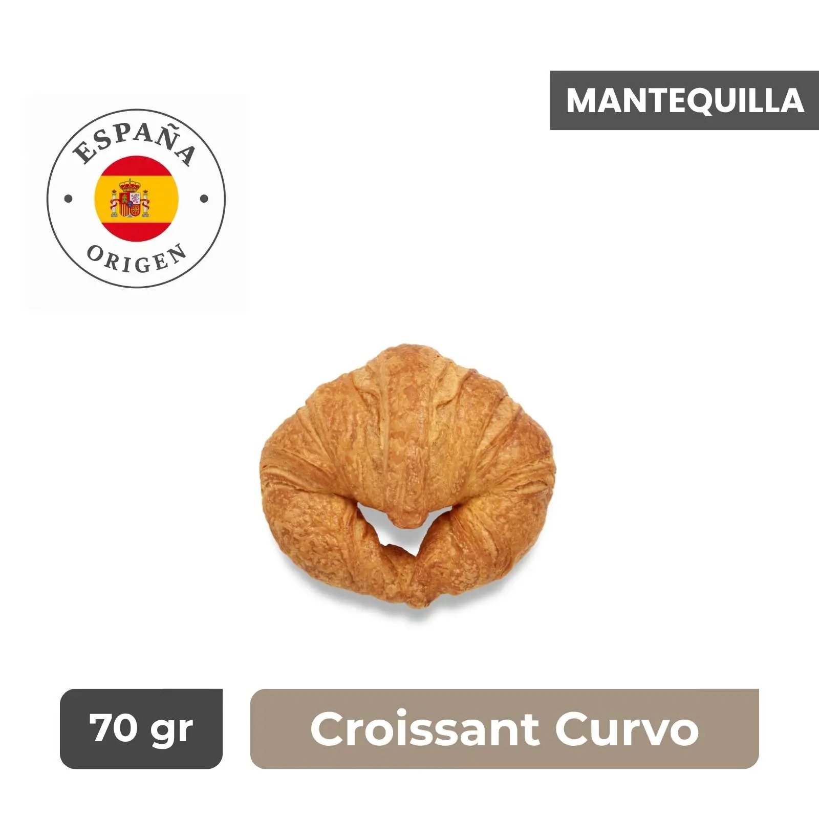 Croissant Curvo de Mantequilla - Caja 60 unidades