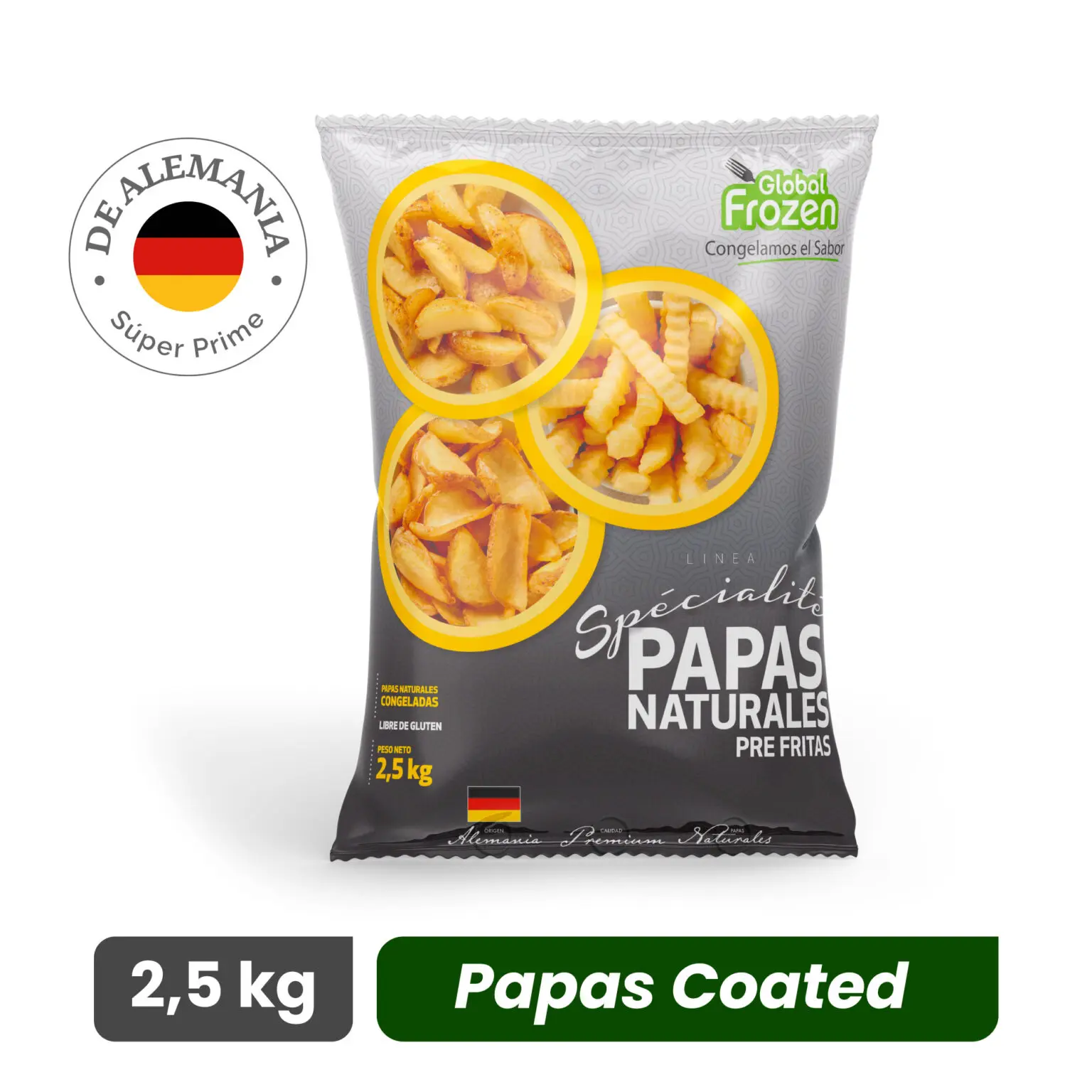 Papas Pre Fritas Crunch (Coated) 10x10 mm - Corte Bastón Extra Crocante - Caja 10 kg
