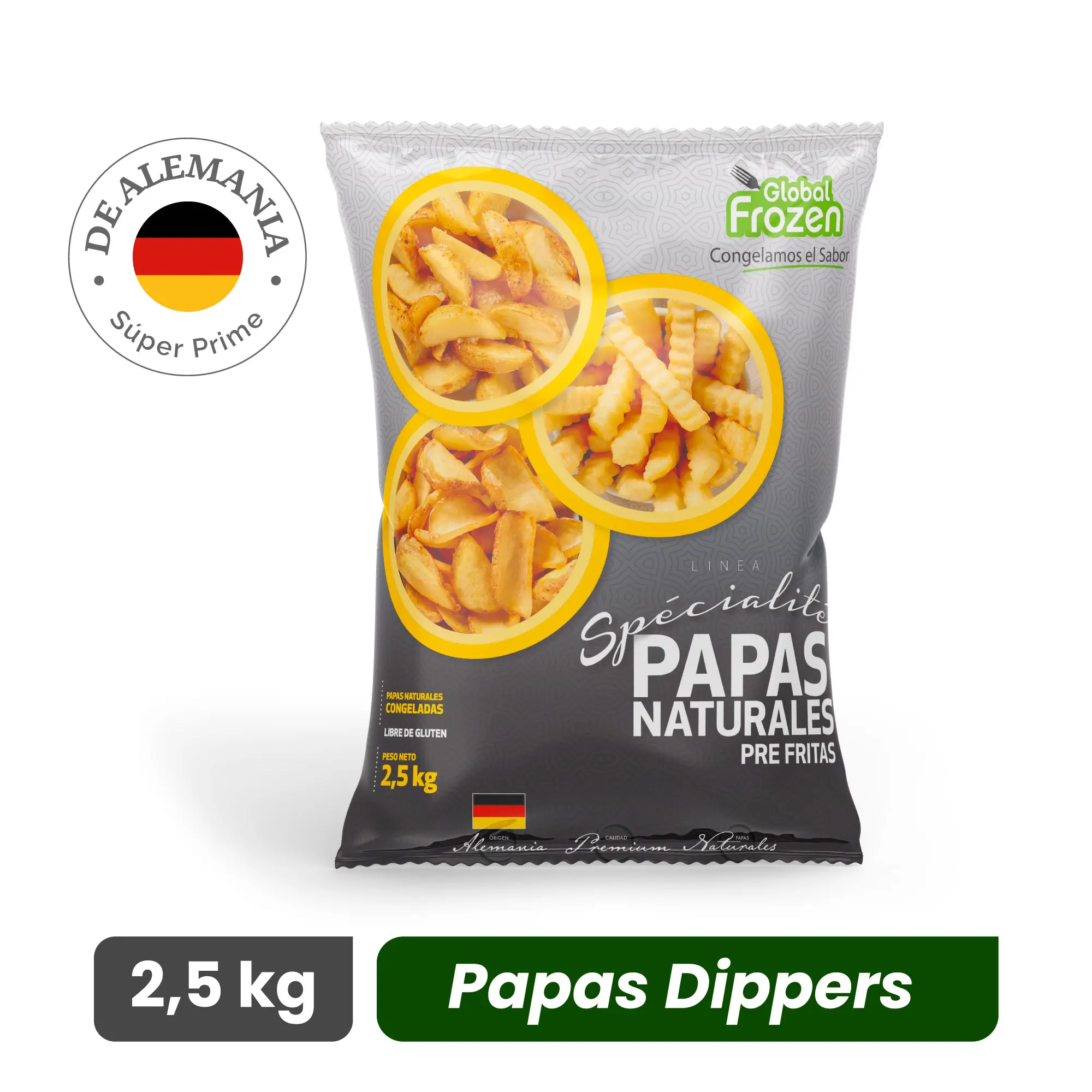 Papas Pre Fritas Dippers - Corte Rústico - Caja 10 kg
