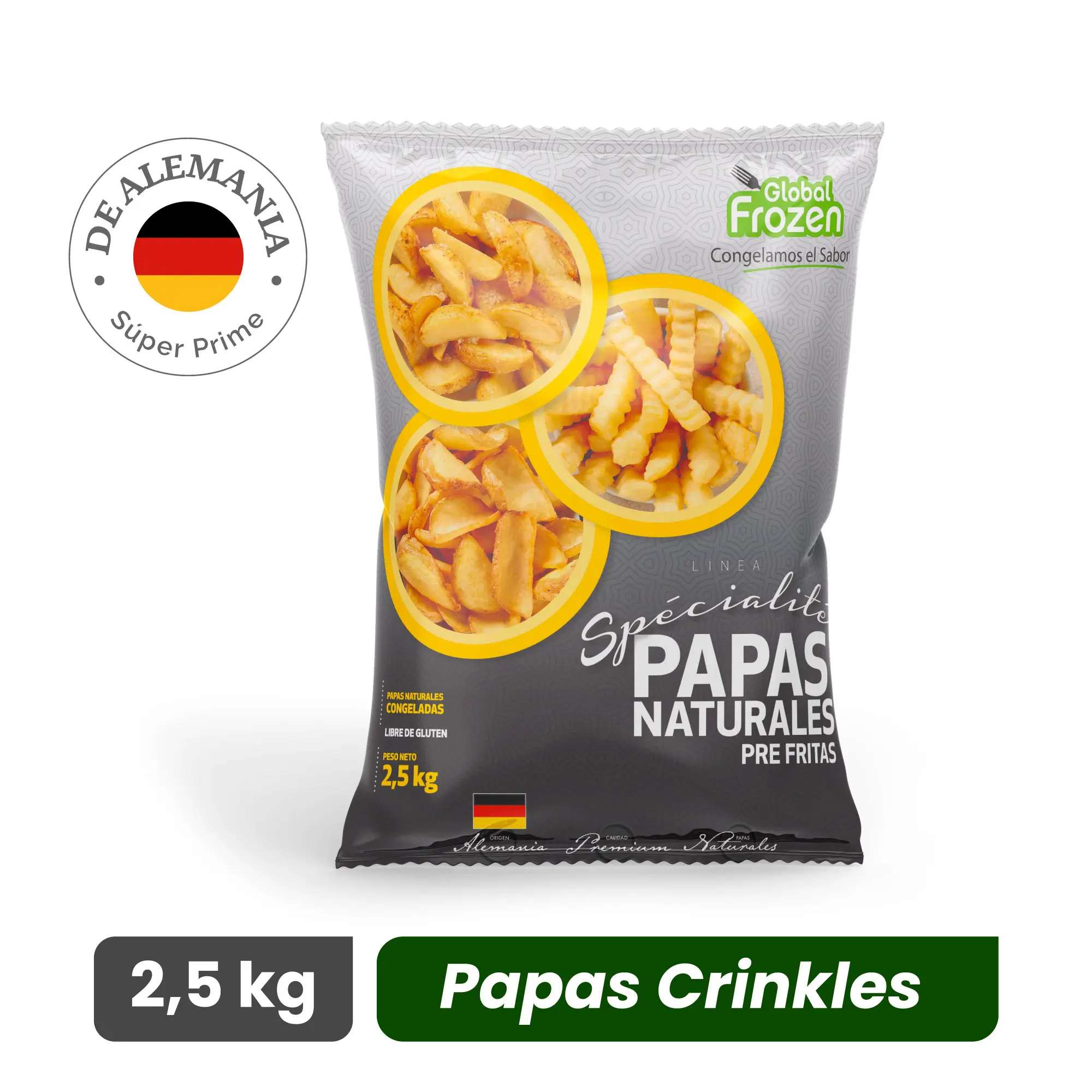 Papas Pre Fritas Crinkle - Corte Zig Zag - Caja 10 kg