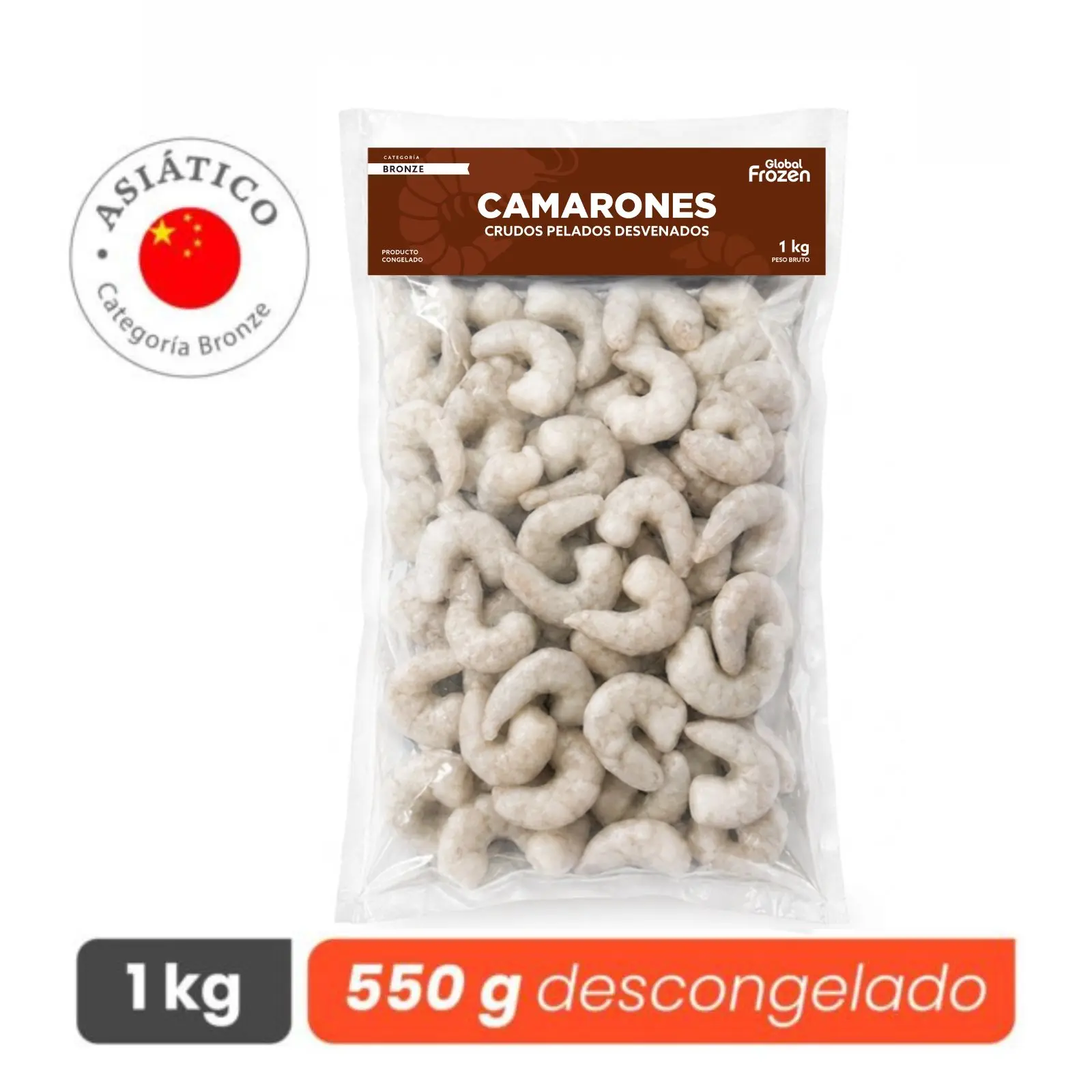 Camarón Crudo Pelado sin Vena - Bronze - Caja 10 kg