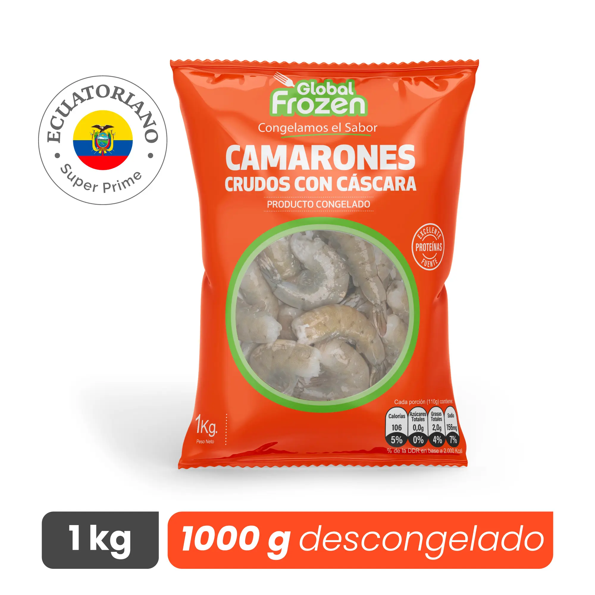 Camarón 36/40 Crudo con Cáscara - Super Prime - Caja 10 kg