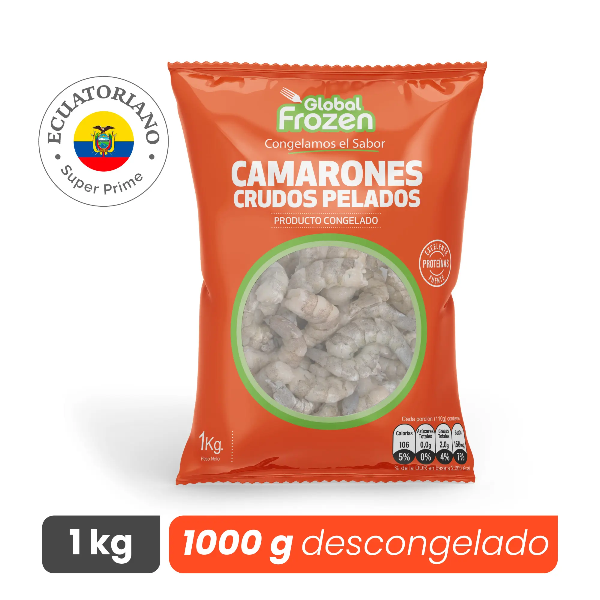 Camarón 26/30 Crudo Pelado sin Vena - Super Prime - Caja 10 kg