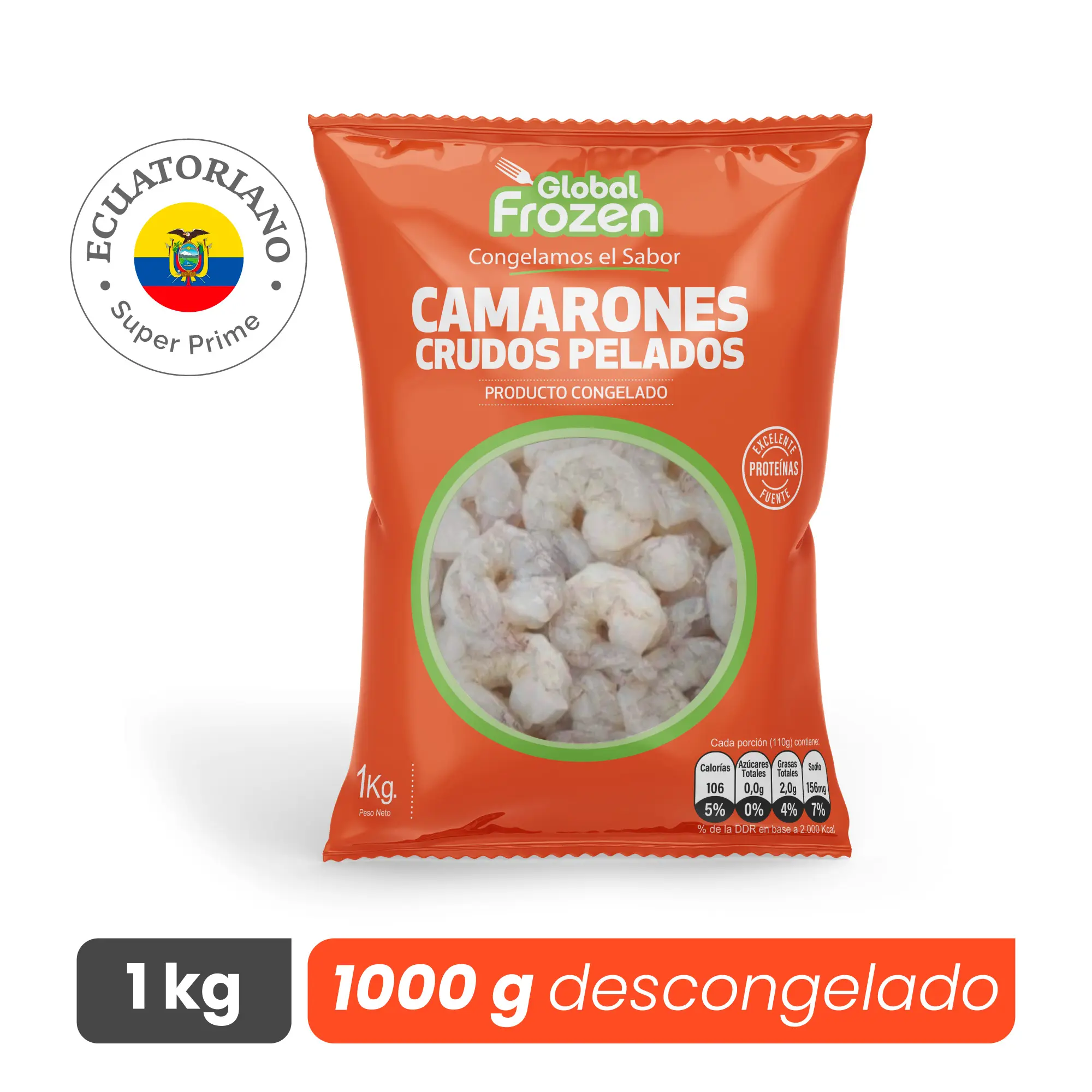 Camarón 36/40 Crudo Pelado sin Vena - Super Prime - Caja 10 kg