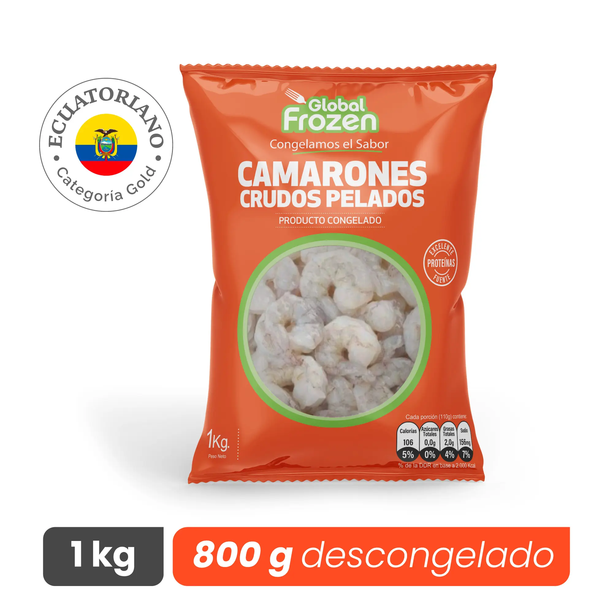 Camarón 36/40 Crudo Pelado sin Vena - Gold - Caja 10 kg