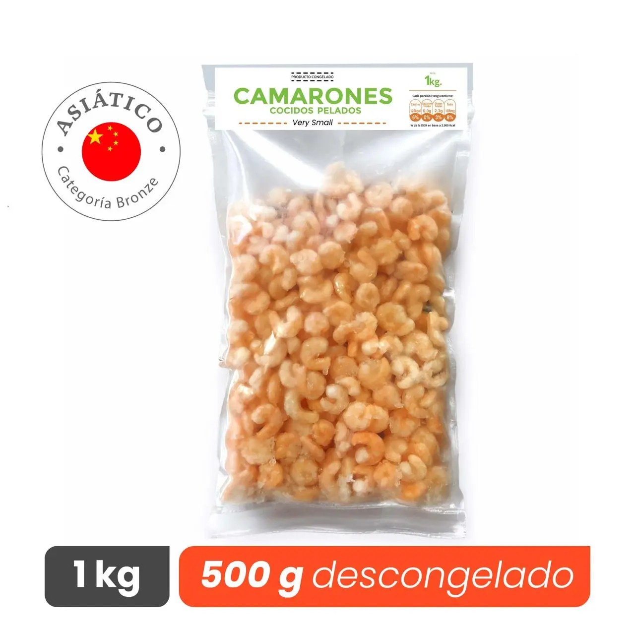 Camarón Cocido Pelado Very Small - Bronze - Caja 10 kg