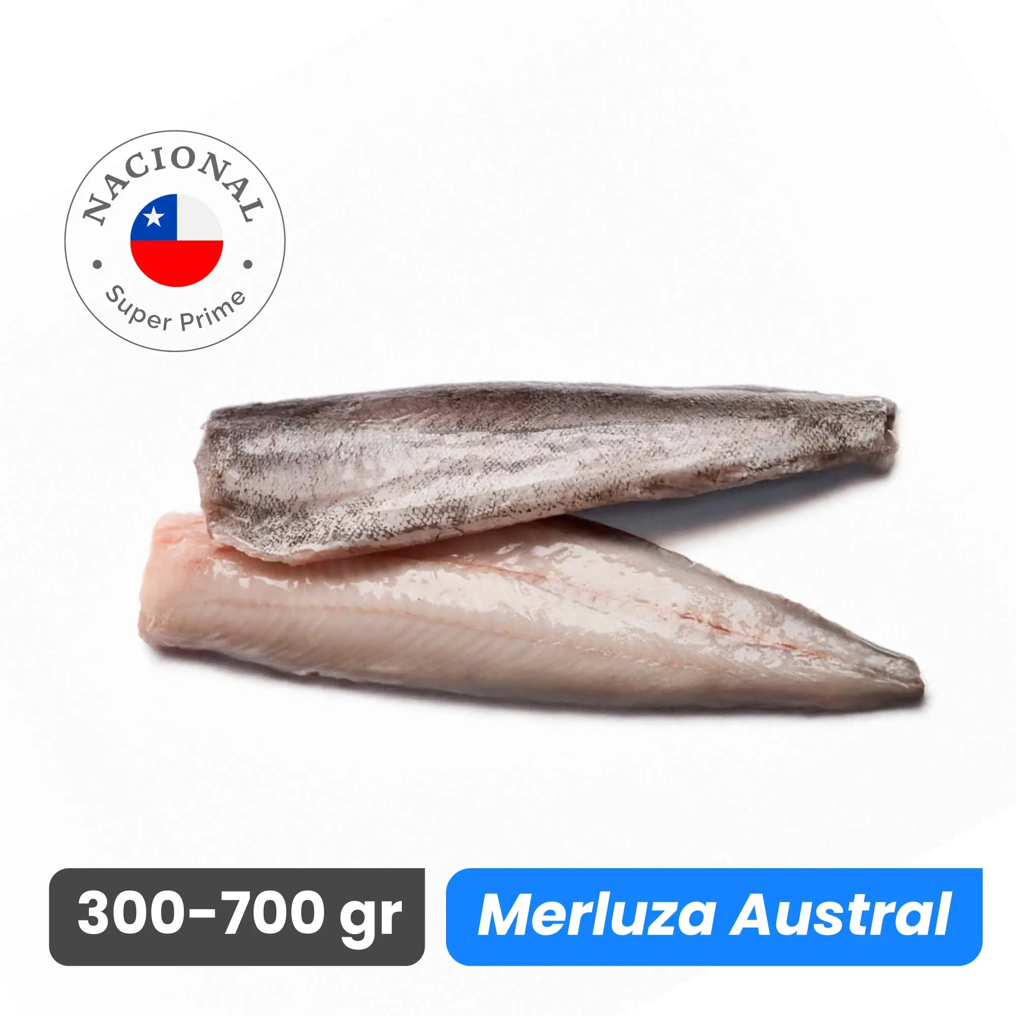 Filetes de Merluza Austral de 300 a 700 gr - Caja 10 kg