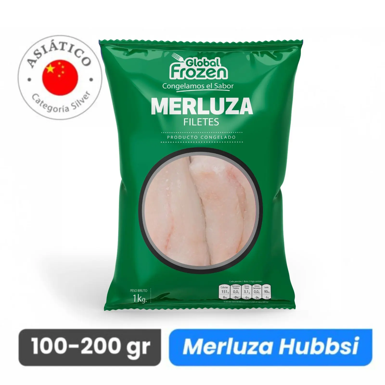 Filetes de Merluza Hubbsi de 100 a 200 gr – Caja 10 kg