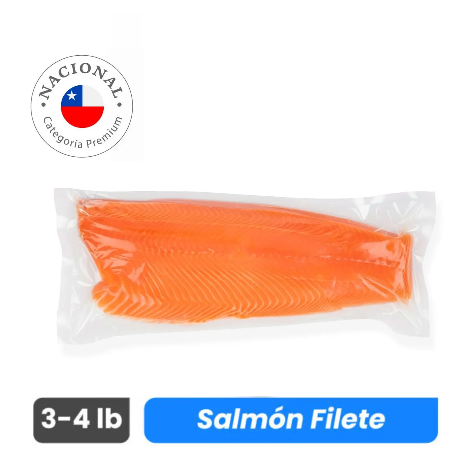 Filete de Salmón Salar con Piel de 3 a 4 lb - Premium - Caja 10 kg