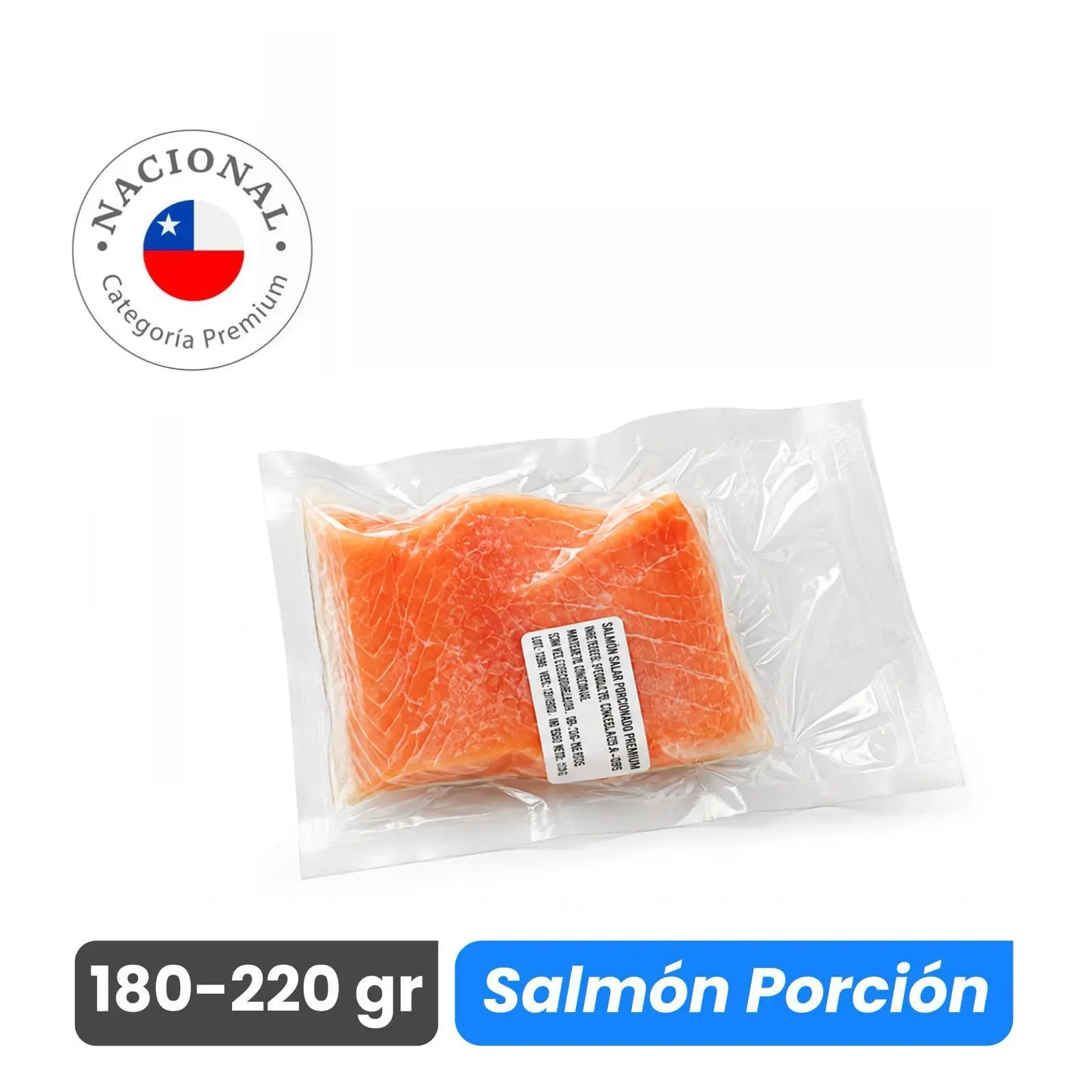 Salmón en Porciones con Piel de 180 a 220 gr - Premium - Caja 5 kg