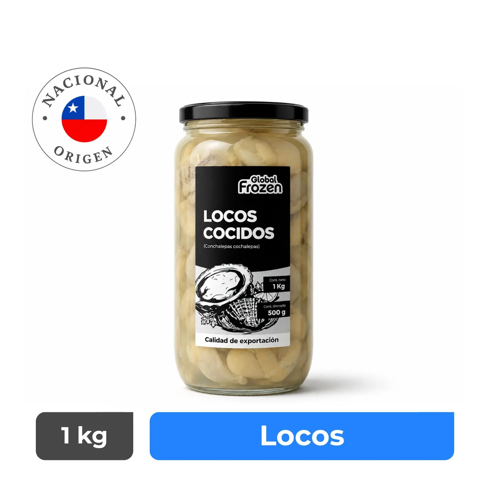 Locos Cocidos - 6 Frascos - 10 Locos cada Frasco