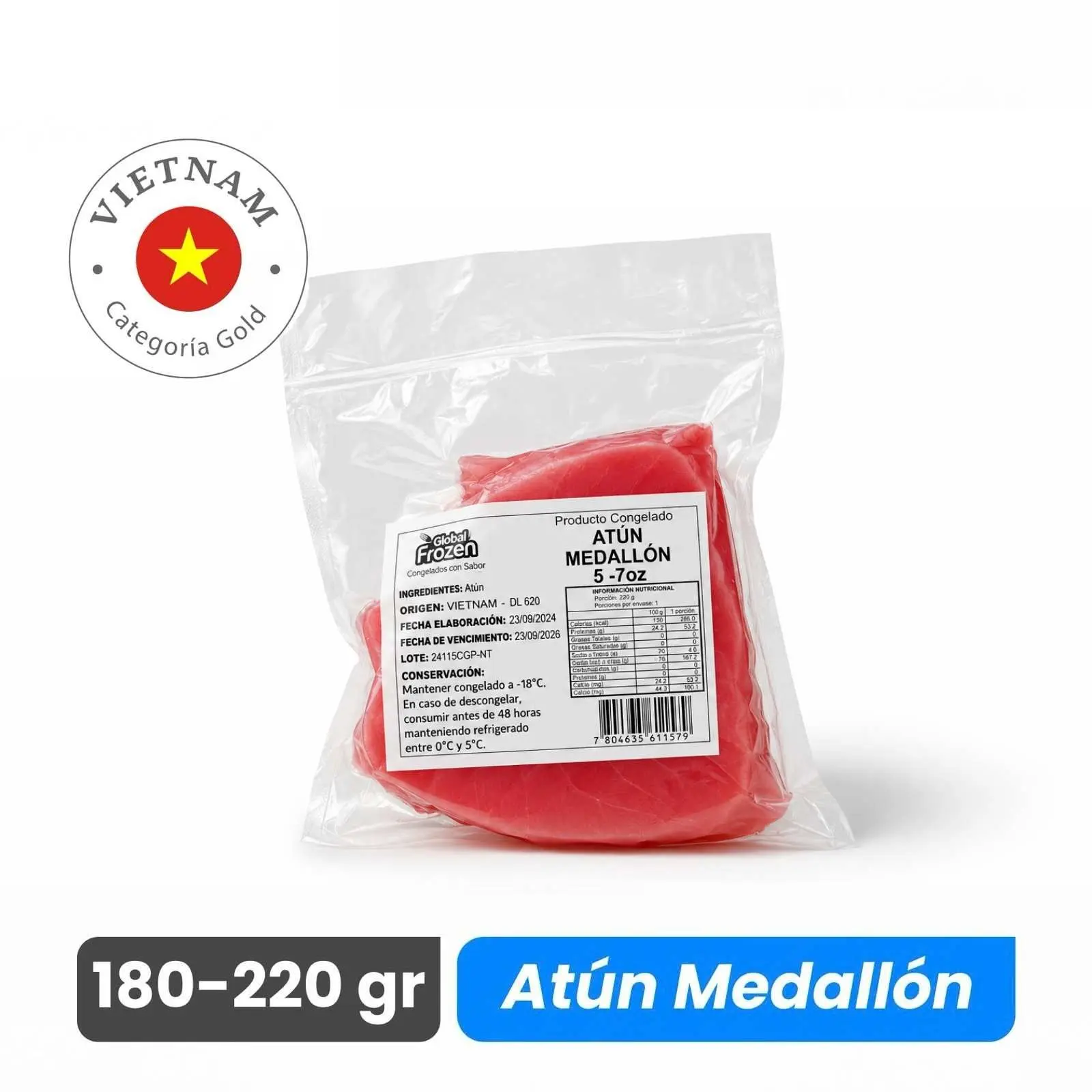 Atún en Medallón de 180 a 220 g - Caja 5 kg