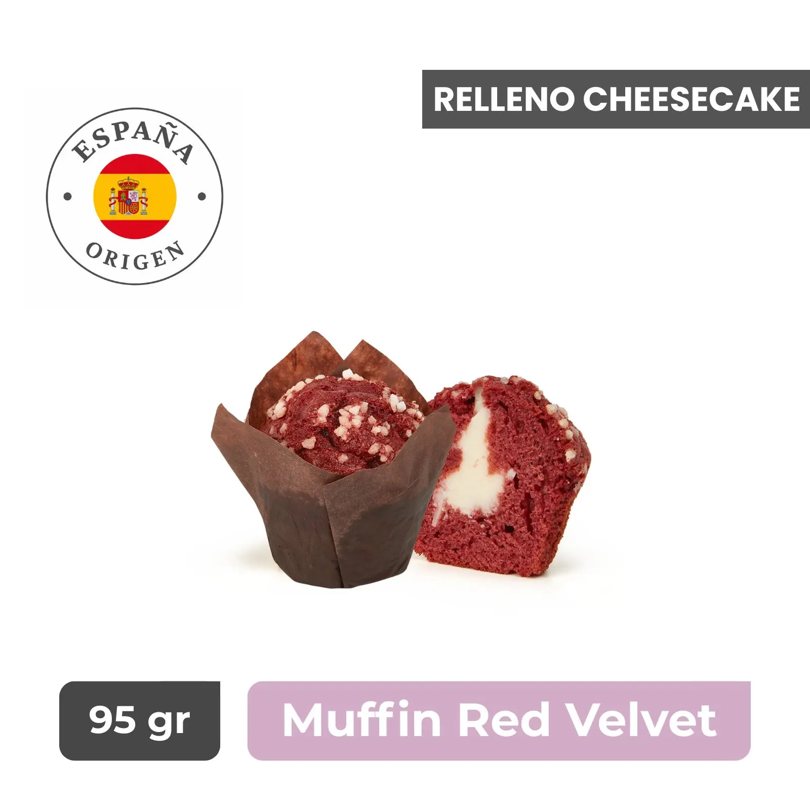 Muffin Red Velvet Relleno de Cheesecake - Caja 20 unidades
