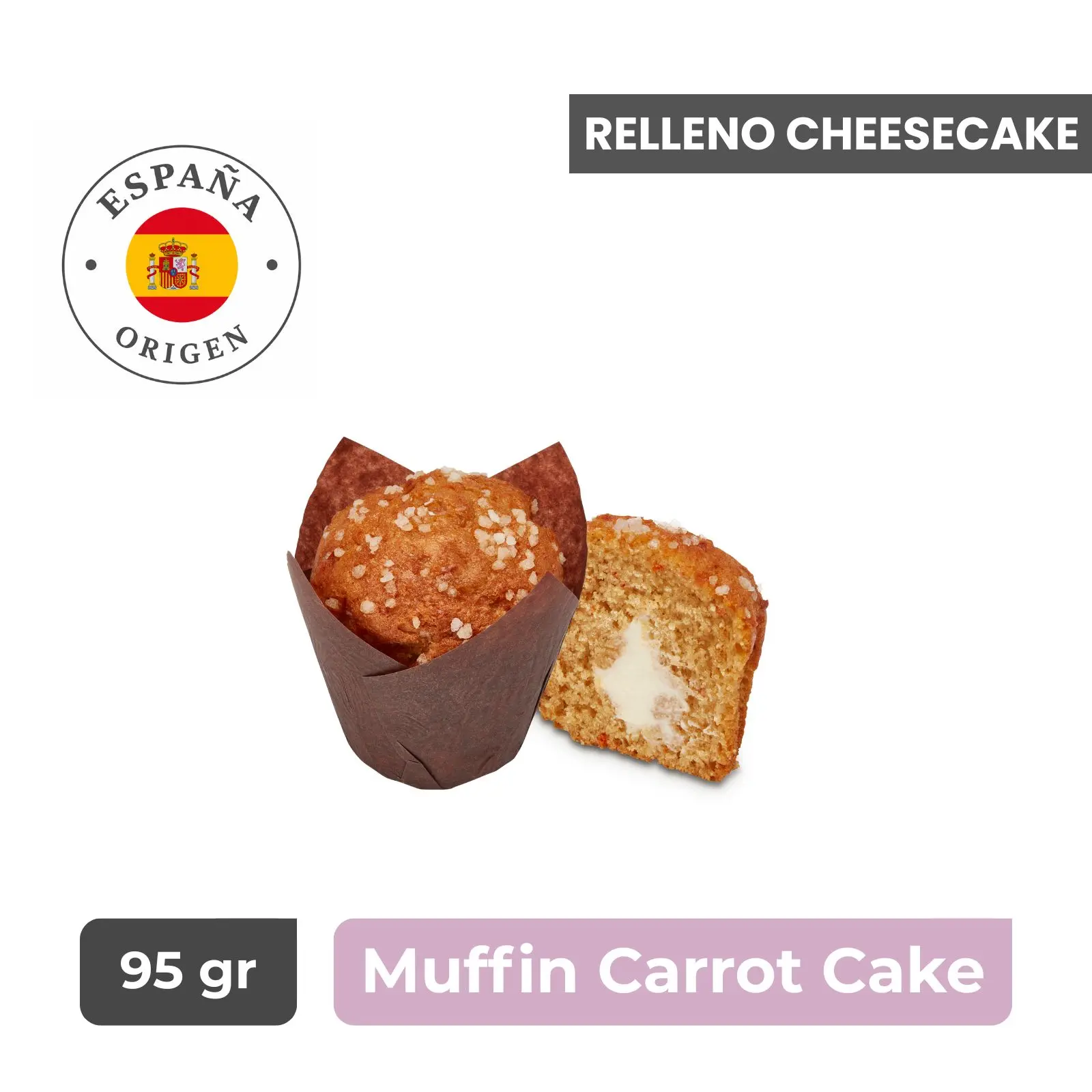 Muffin Carrot Cake Relleno de Cheesecake - Caja 20 unidades