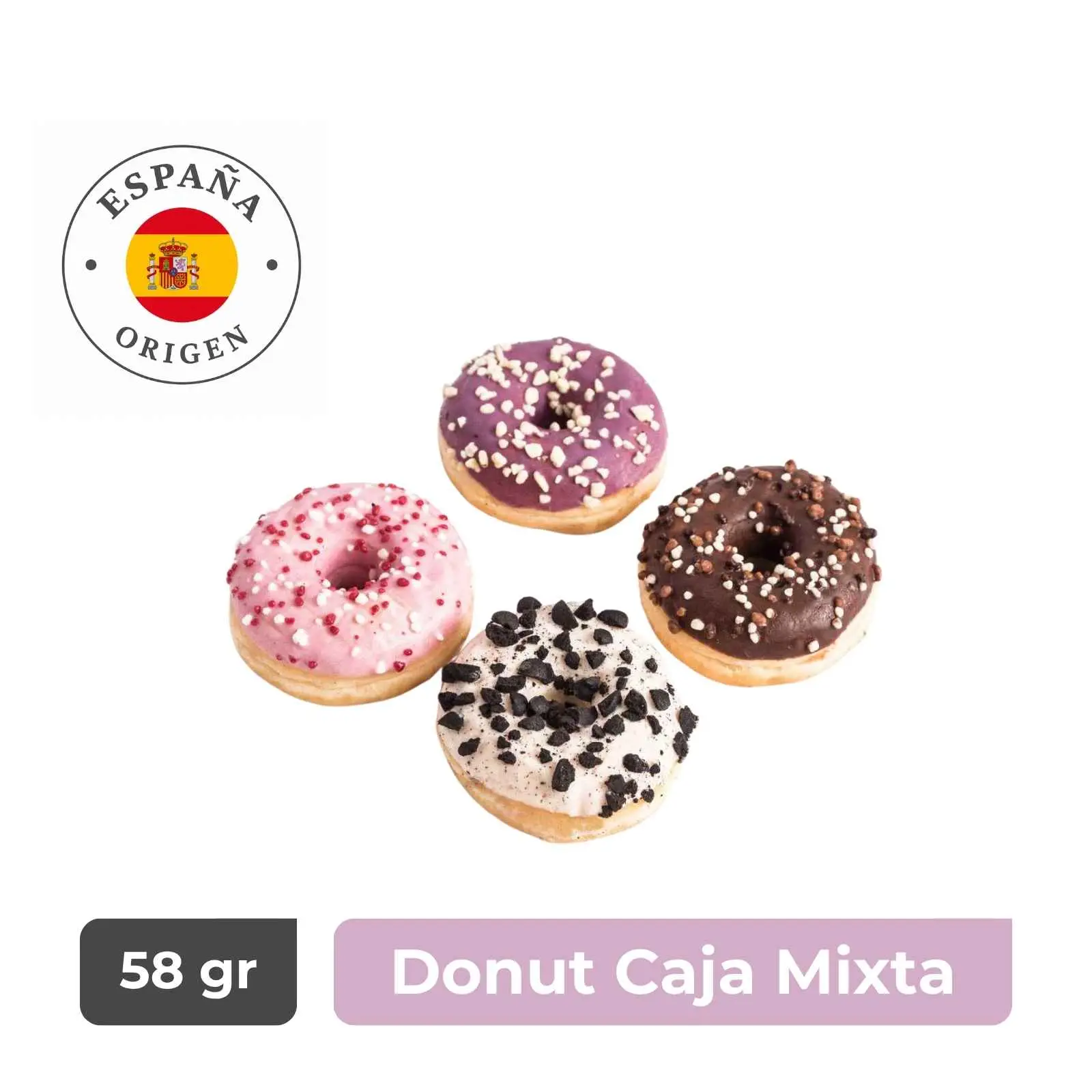 Caja Mixta Donut 4 Sabores con Topping - Caja 36 unidades