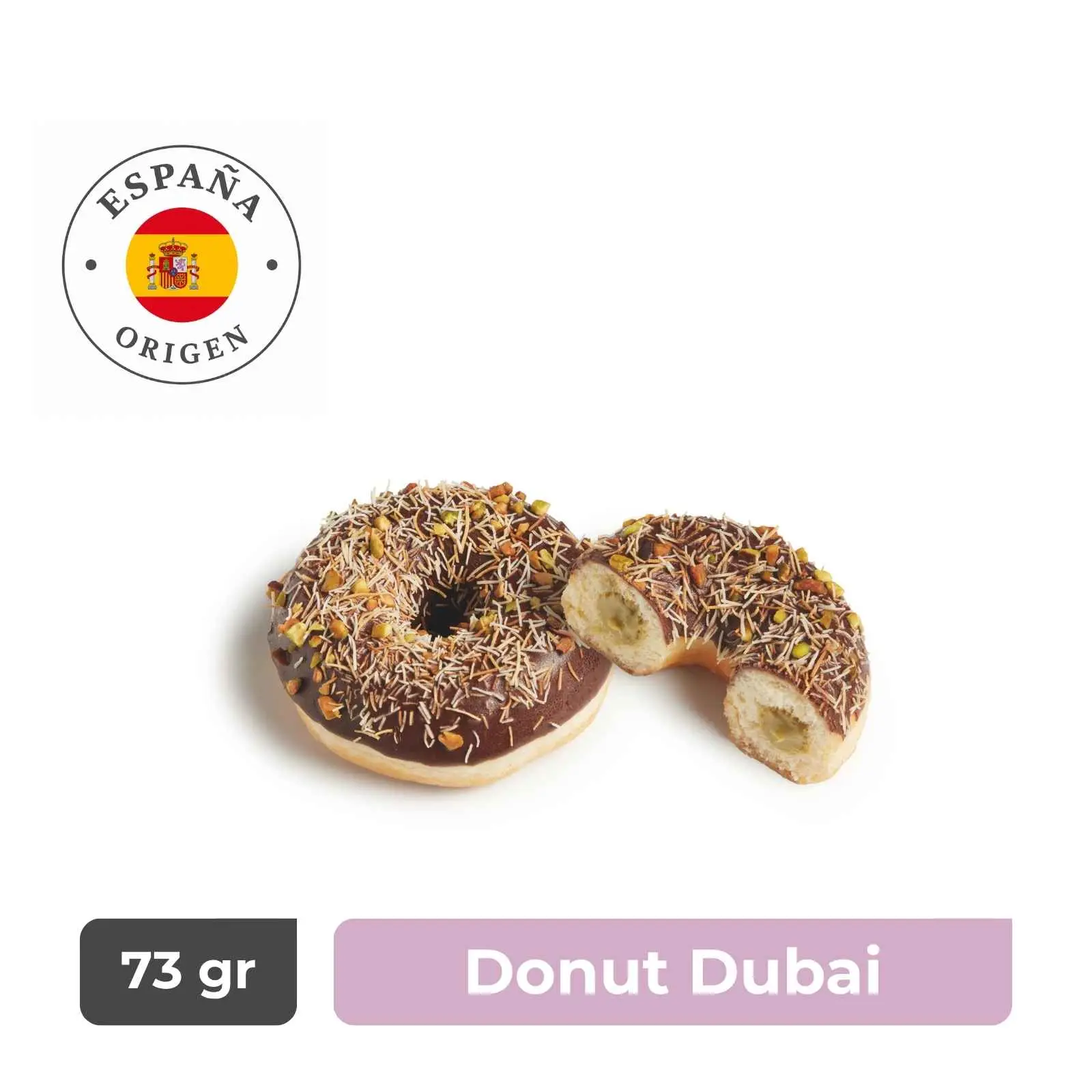 Donut Dubai Relleno Pasta Pistacho - Caja 36 unidades