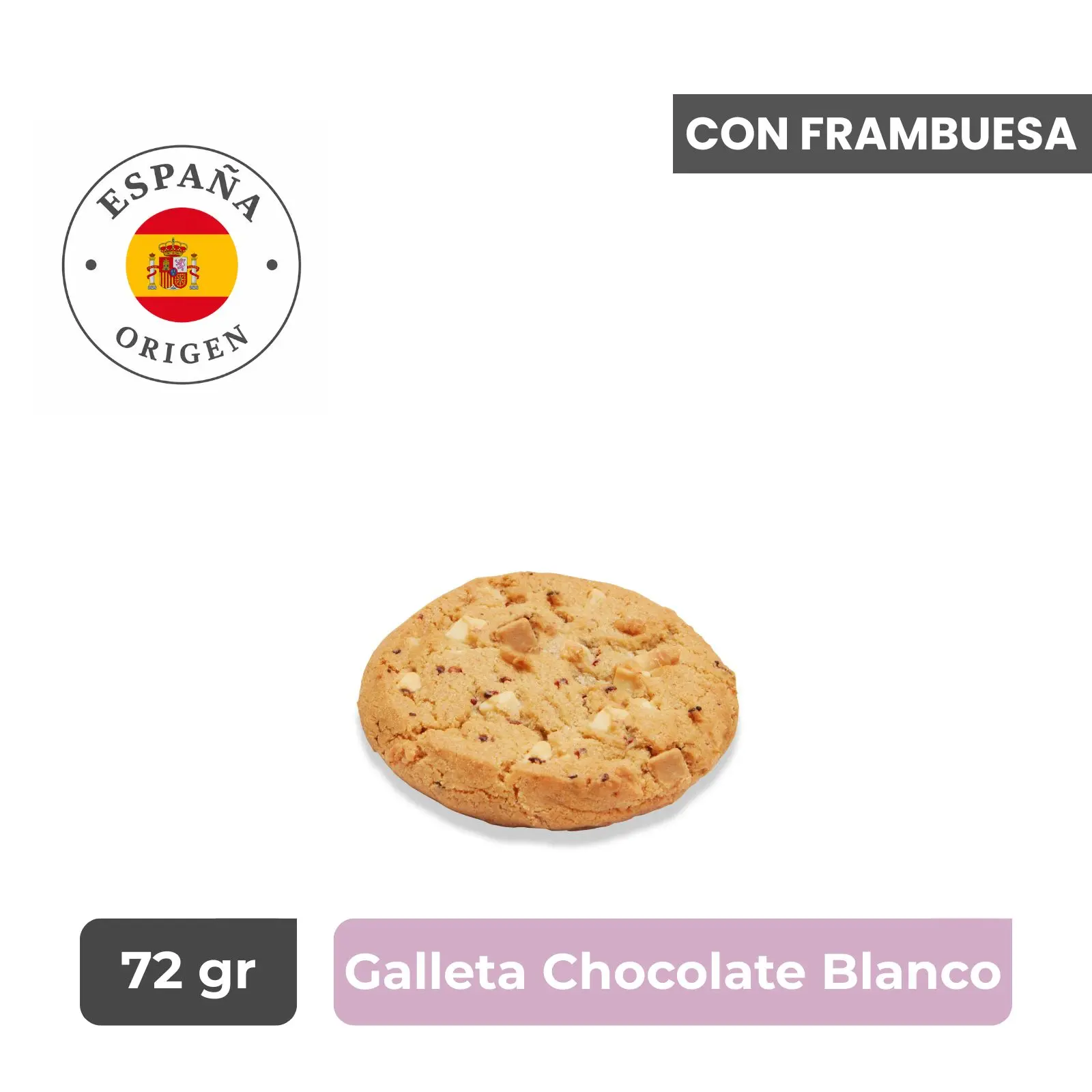 Galleta Chocolate Blanco con Frambuesa - Caja 34 unidades