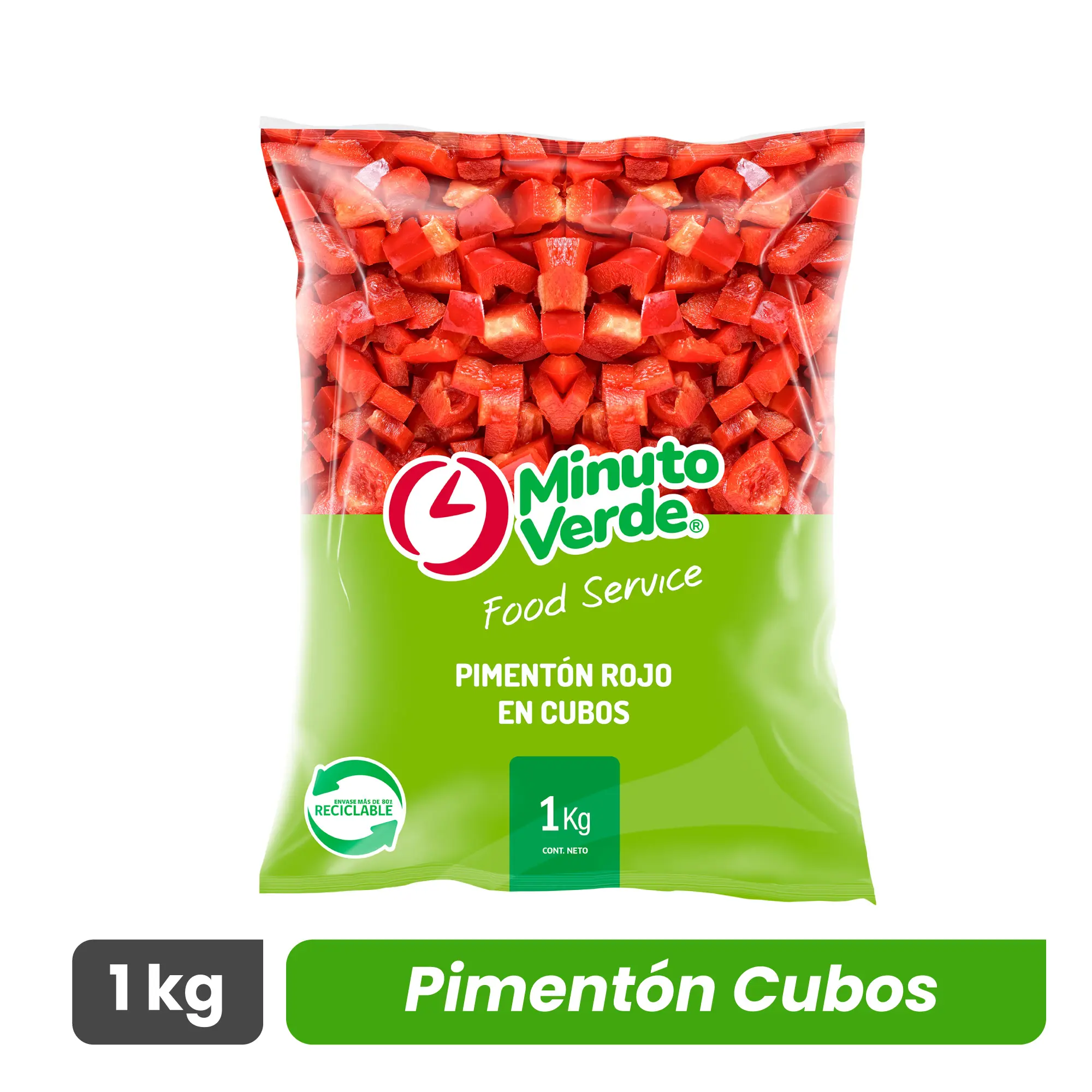 Pimentón Rojo en Cubos - Caja 12 kg