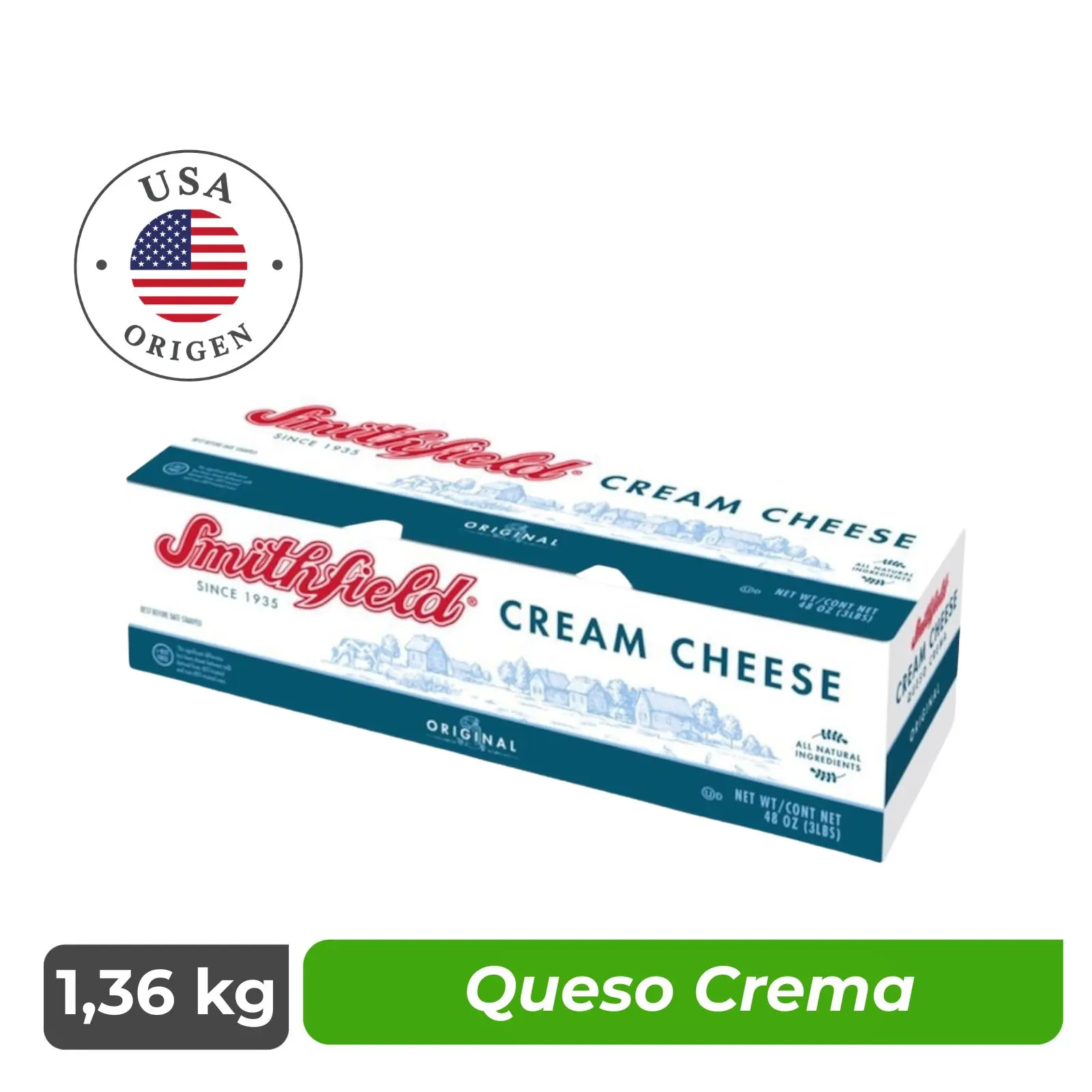 Queso Crema Smithfield - Barra 1,36 - Caja 13,6 kg