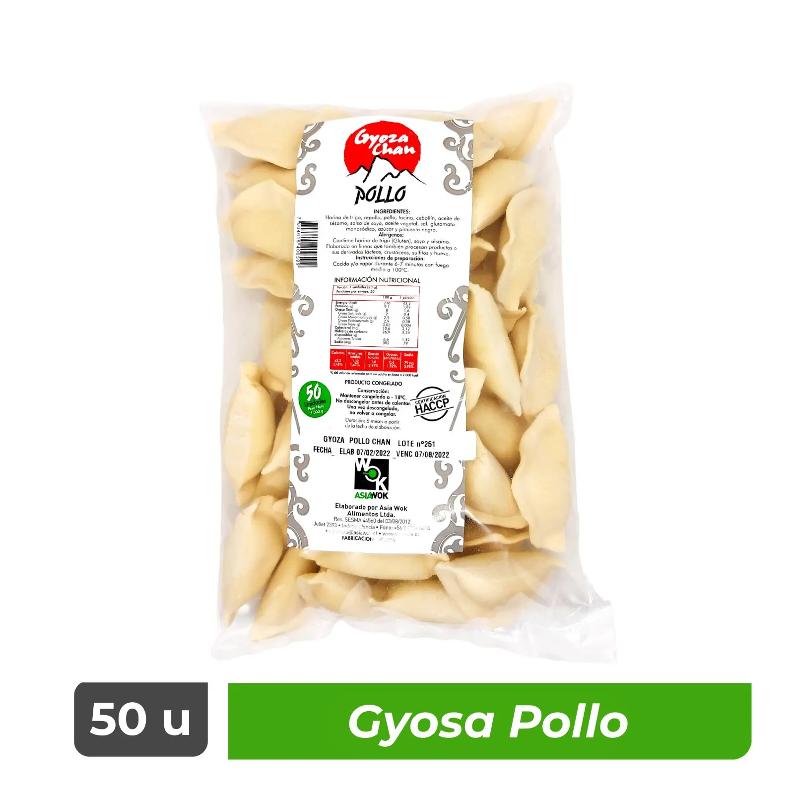 Gyoza de Pollo - Asia Wok - Caja 300 unidades