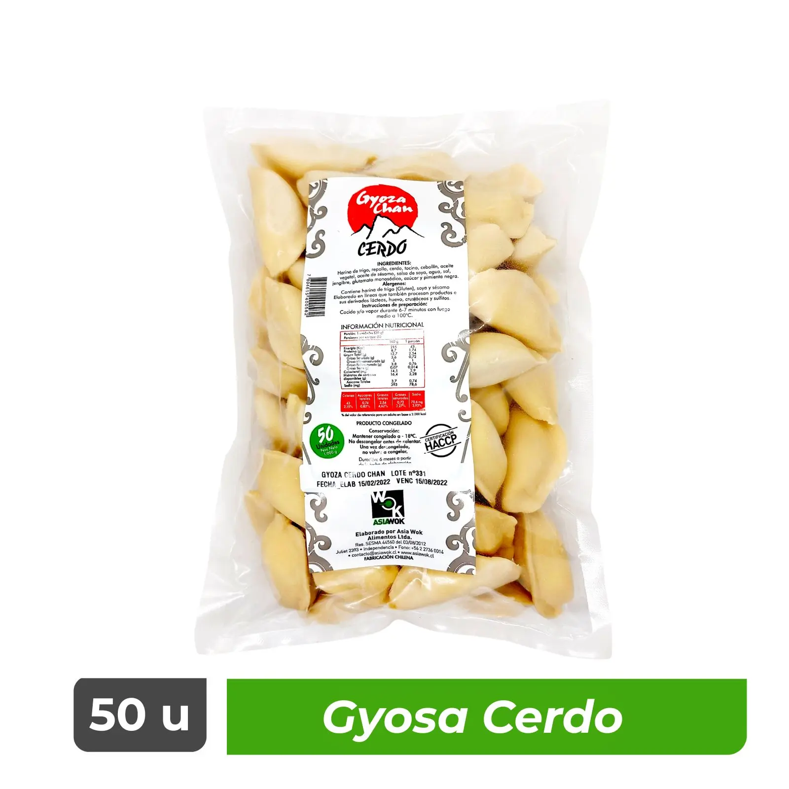 Gyoza de Cerdo - Asia Wok - Caja 300 unidades