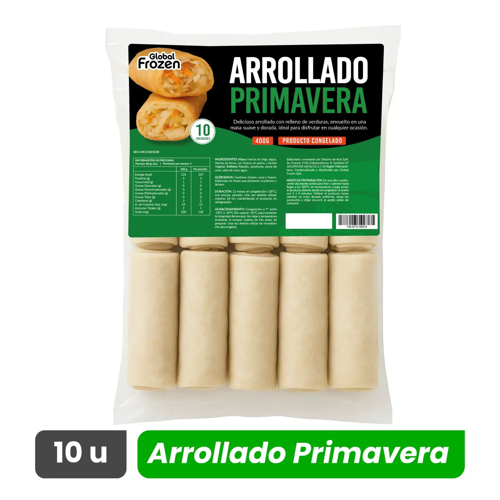 Arrollados Primavera - Global Frozen - Caja 100 unidades