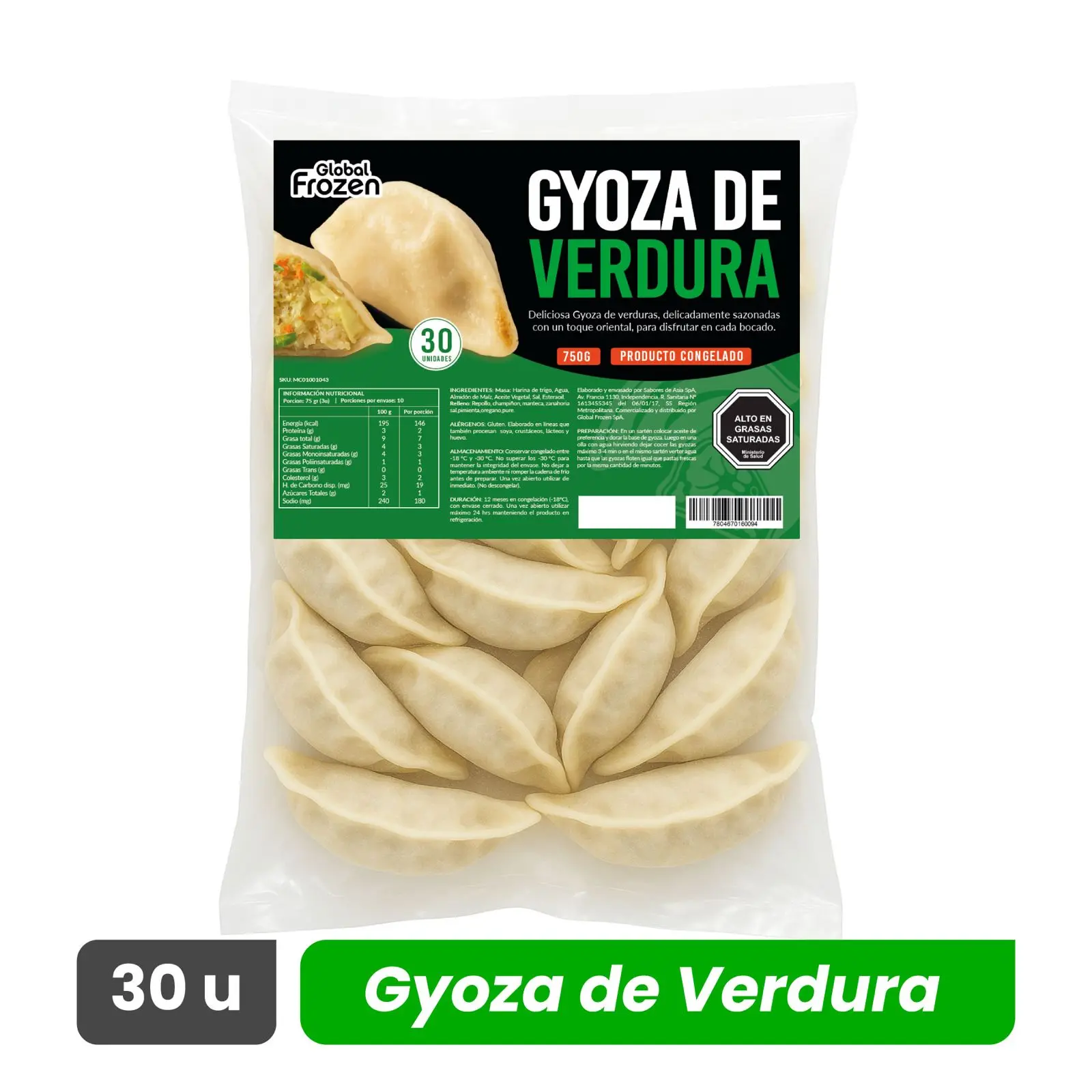 Gyosa Verdura - Global Frozen - Caja 150 unidades